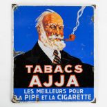 Tabacs AJJA, les meilleurs pour la pipe et la cigarette, an enamel plate. (W:56 x H:66 cm)