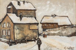 Jean-Louis GETAZ (1931-2002) 'Winterscène' oil on canvas. (W:61 x H:40 cm)