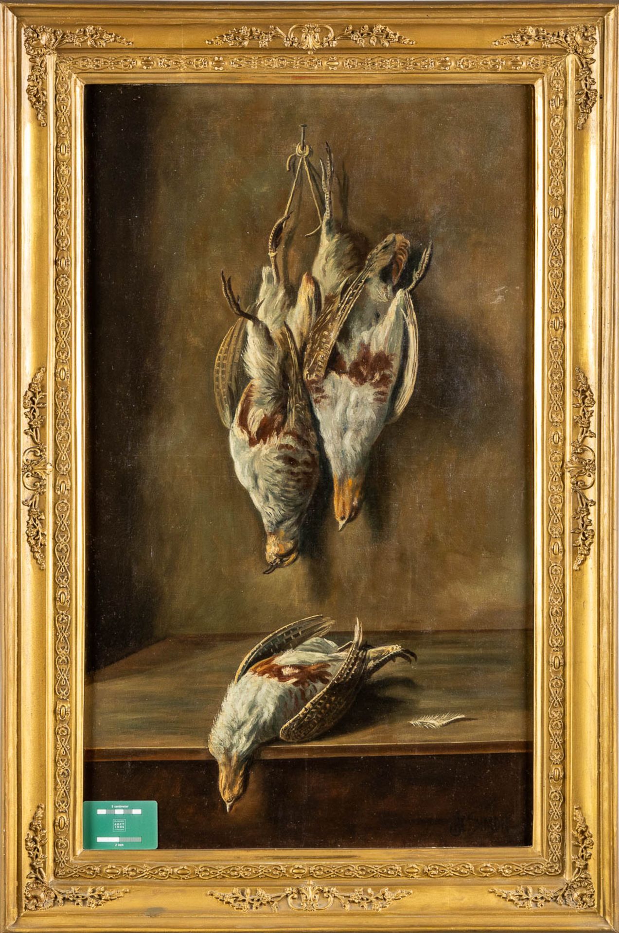 HJ SIMON (XIX) 'Nature Morte' oil on canvas. (W:52,5 x H:88 cm) - Image 2 of 8