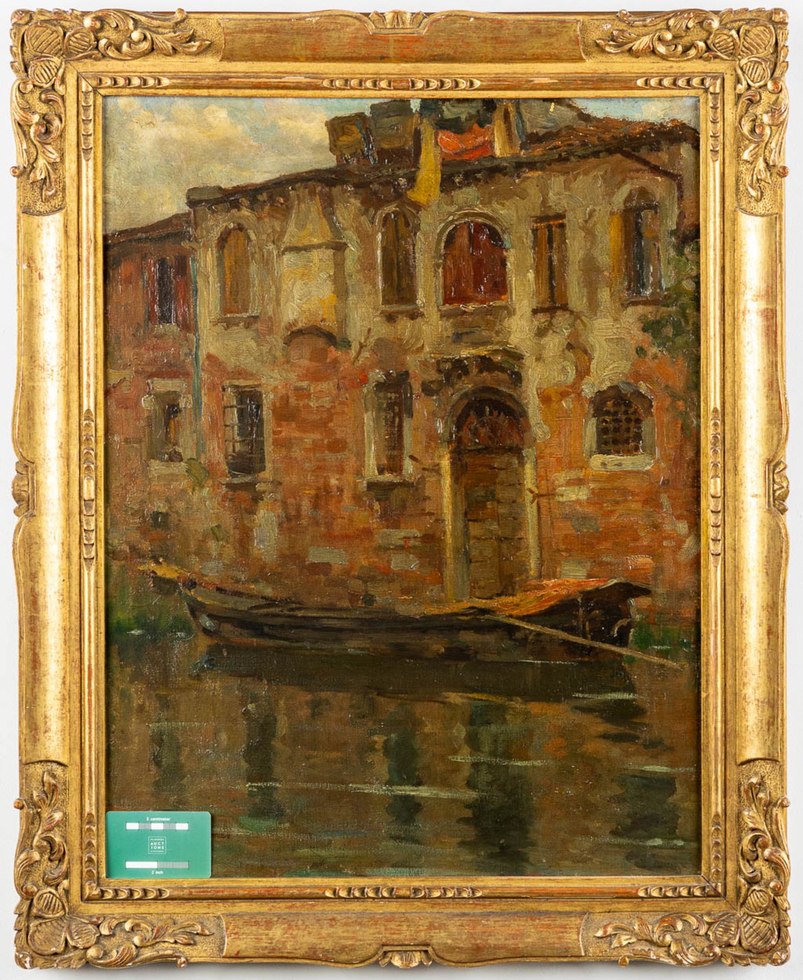 Isidore OPSOMER (1878-1967) 'Ship in the canal' oil on canvas. (W:50 x H:65 cm) - Image 2 of 6