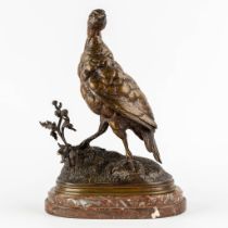 Ferdinand PAUTROT (1832-1874) 'Partridge', patinated bronze. (L:17 x W:27 x H:38 cm)