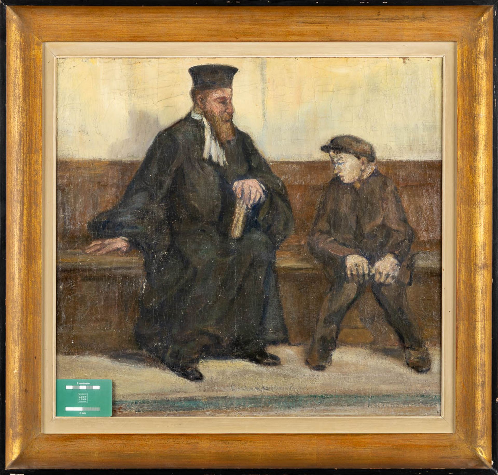 Emile THYSEBAERT (1873-1963) 'The Judge' oil on canvas. (W:58 x H:54 cm) - Image 2 of 11