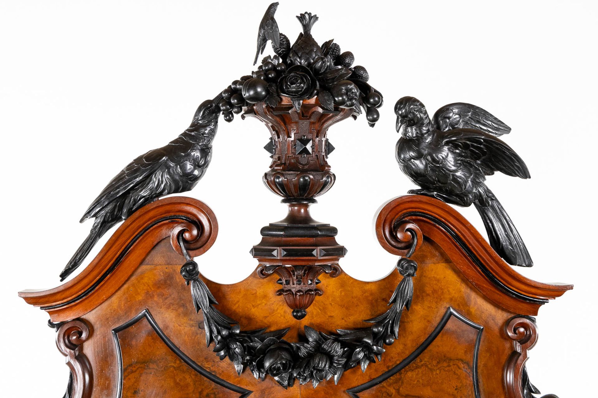 An impressive 'Saint Hubert' hunting cabinet with fine wood sculptures, dated 1871. (L:63 x W:143 x - Image 8 of 15