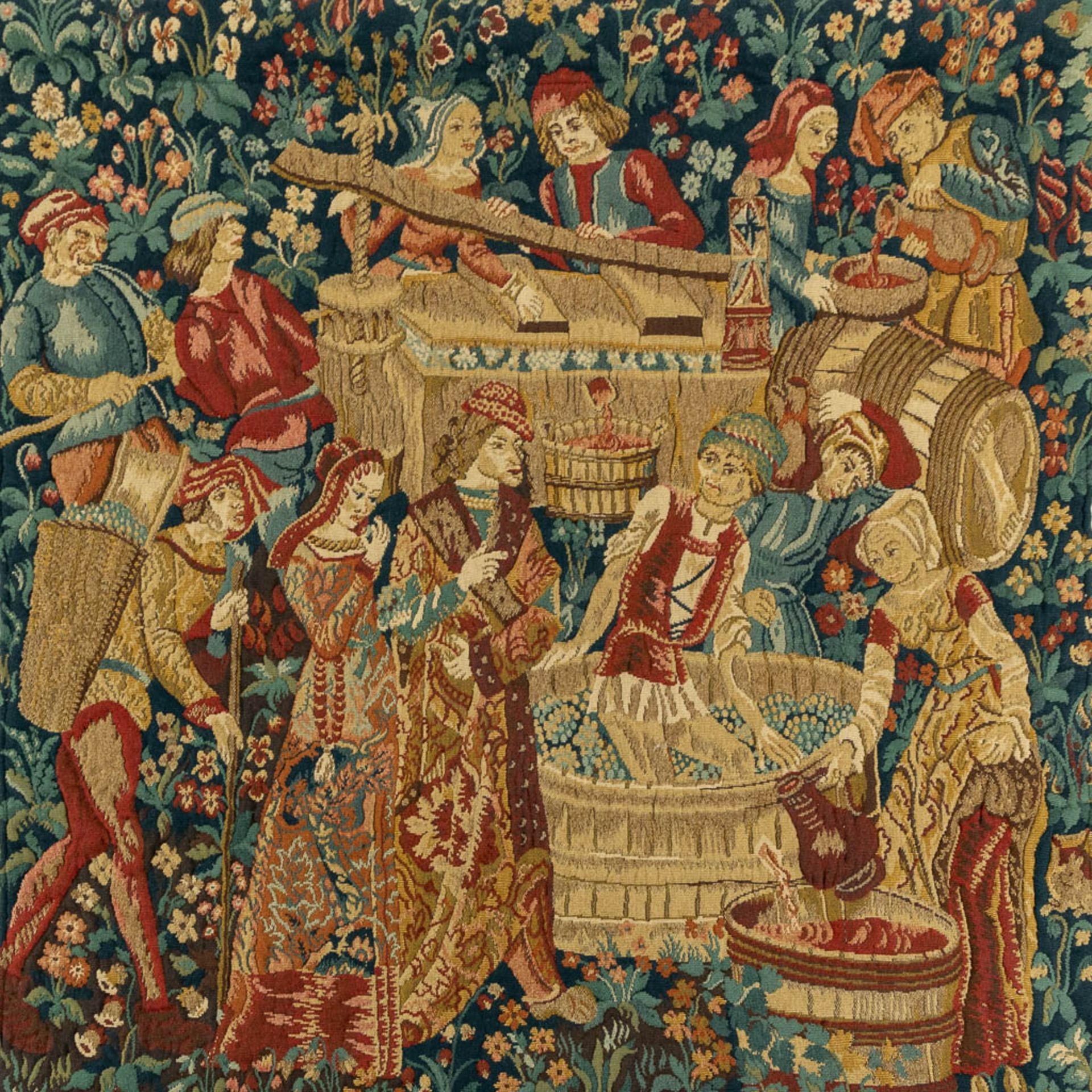 A decorative tapistery, 'The Harvest'. (W:114 x H:114 cm) - Bild 3 aus 8