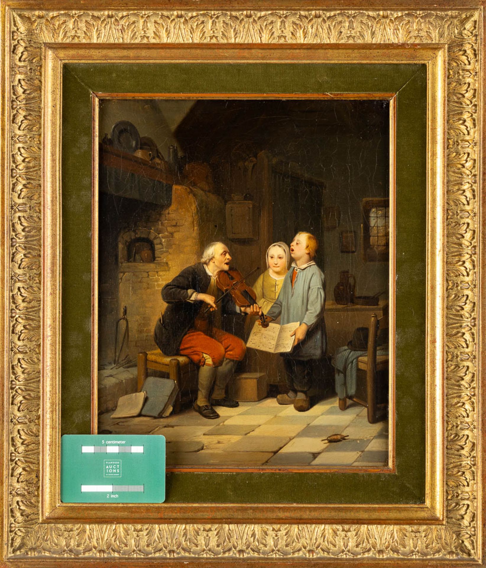 Ferdinand II DE BRAEKELEER (1828-1857)(attr.) 'The Music Lesson' oil on canvas. (W:25 x H:31 cm) - Image 2 of 8