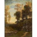 Jean Alexis ACHARD (1807-1884) 'Forest road' oil on panel. (W:13 x H:17 cm)