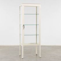 An white-patinated medicinal or doctor's cabinet. (L:44 x W:63 x H:170 cm)