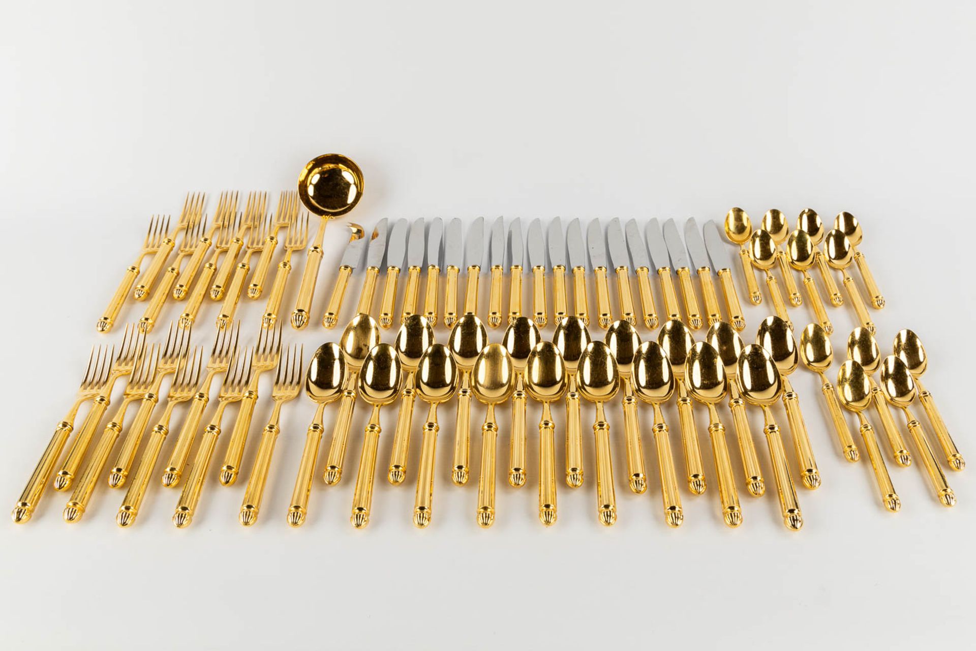 A large gold-plated cutlery, 68-pieces. (L:27 cm) - Image 5 of 8