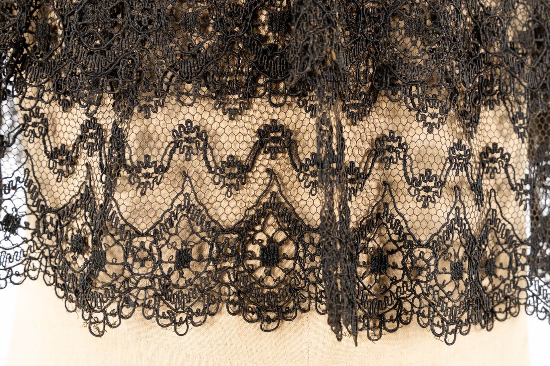 A Fine Brussels Lace 'Point De Gaze' Cape. Circa 1900. - Image 10 of 12