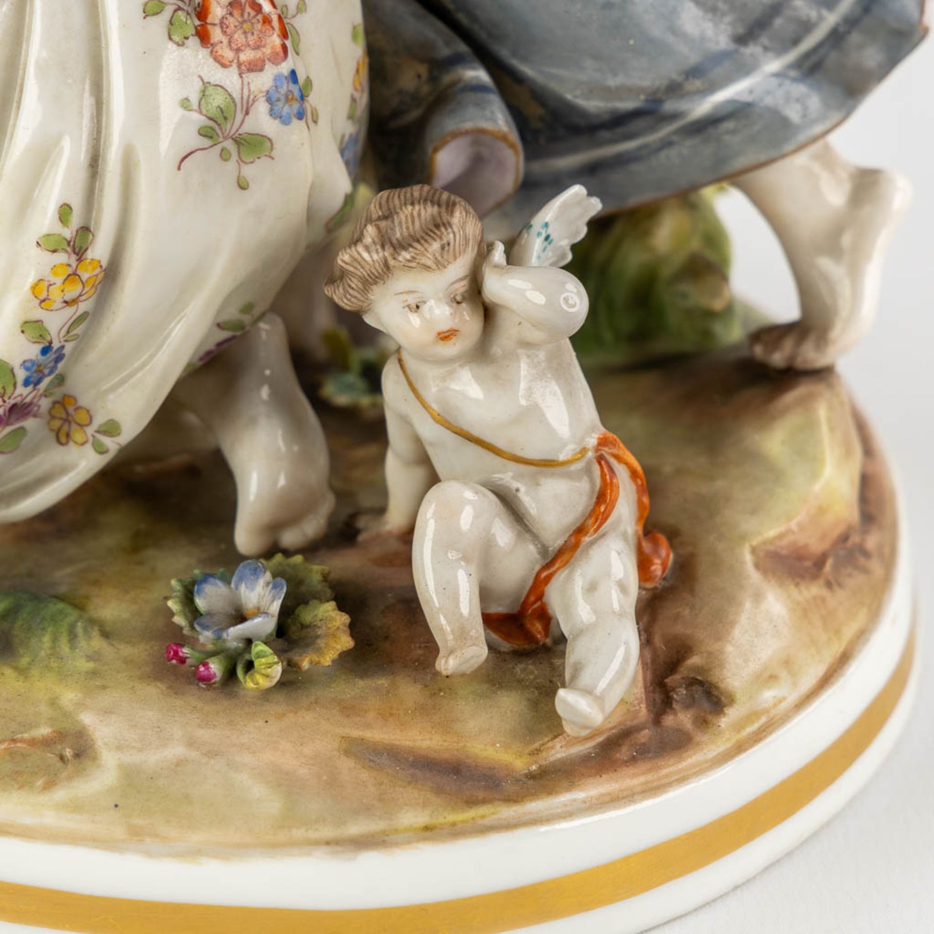 Ludwigsburg, and Unterweissbach, two polychrome porcelain groups. Saxony, Germany. 19th/20th C. (H:1 - Image 13 of 23