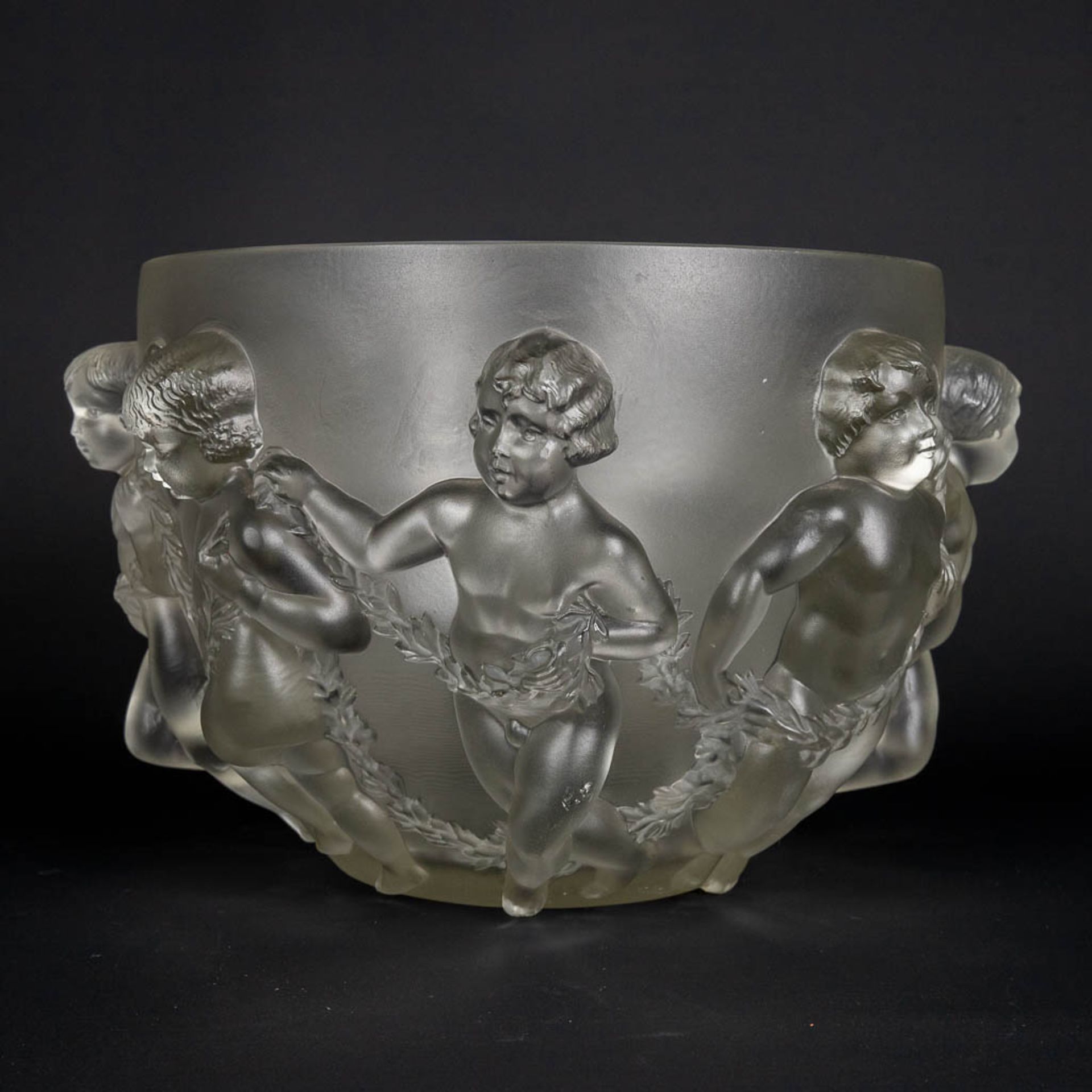 Lalique France 'Luxembourg' a large crystal bowl. (H:20 x D:32 cm) - Bild 3 aus 15