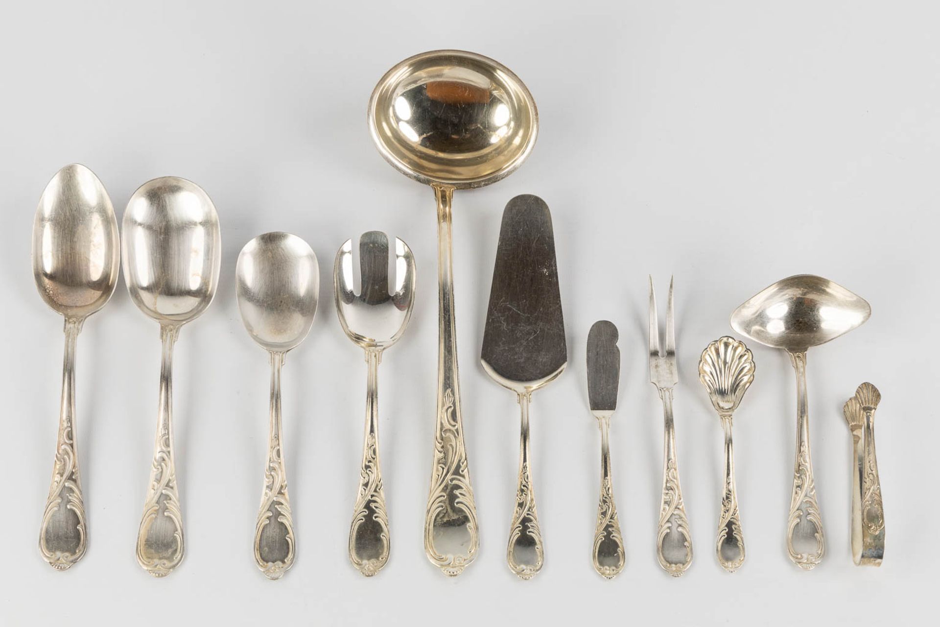 A 12-person, 135-piece silver-plated cutlery in Louis XV style. (L:30 cm) - Image 5 of 12