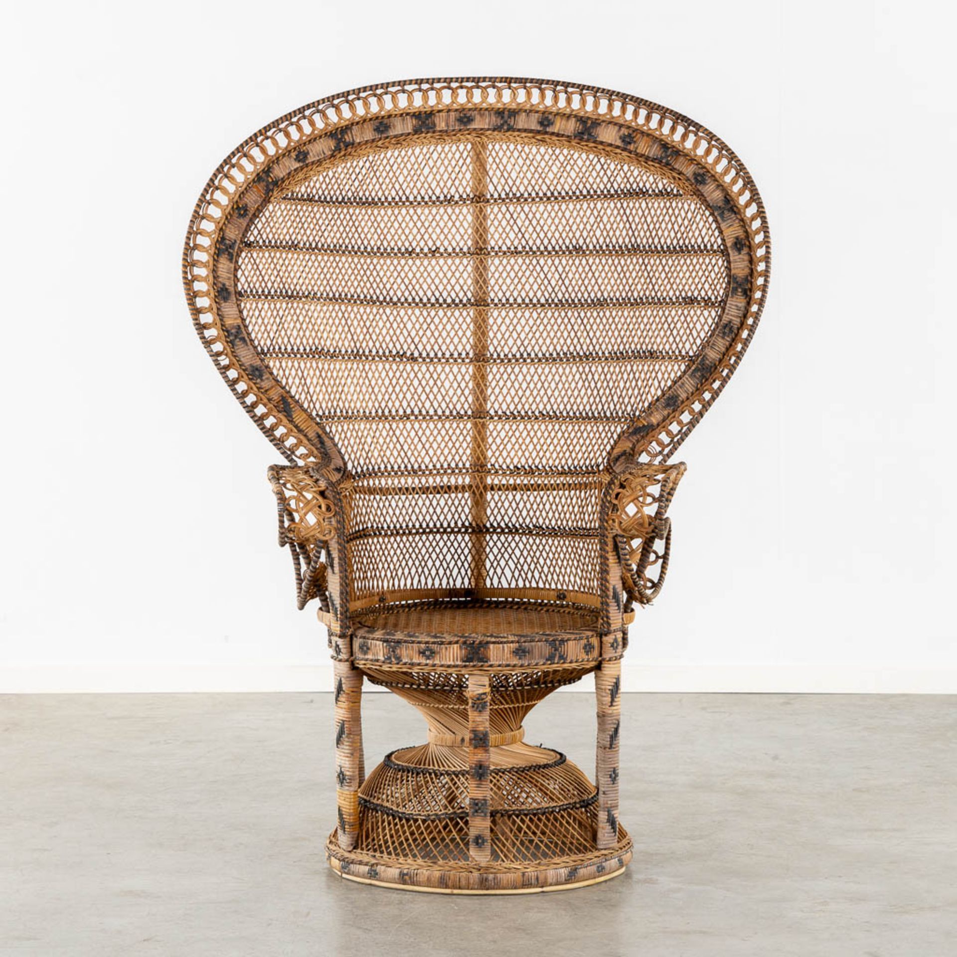 A large rotan 'Emmanuelle Chair' or Peacock chair. (L:57 x W:110 x H:145 cm) - Bild 3 aus 12