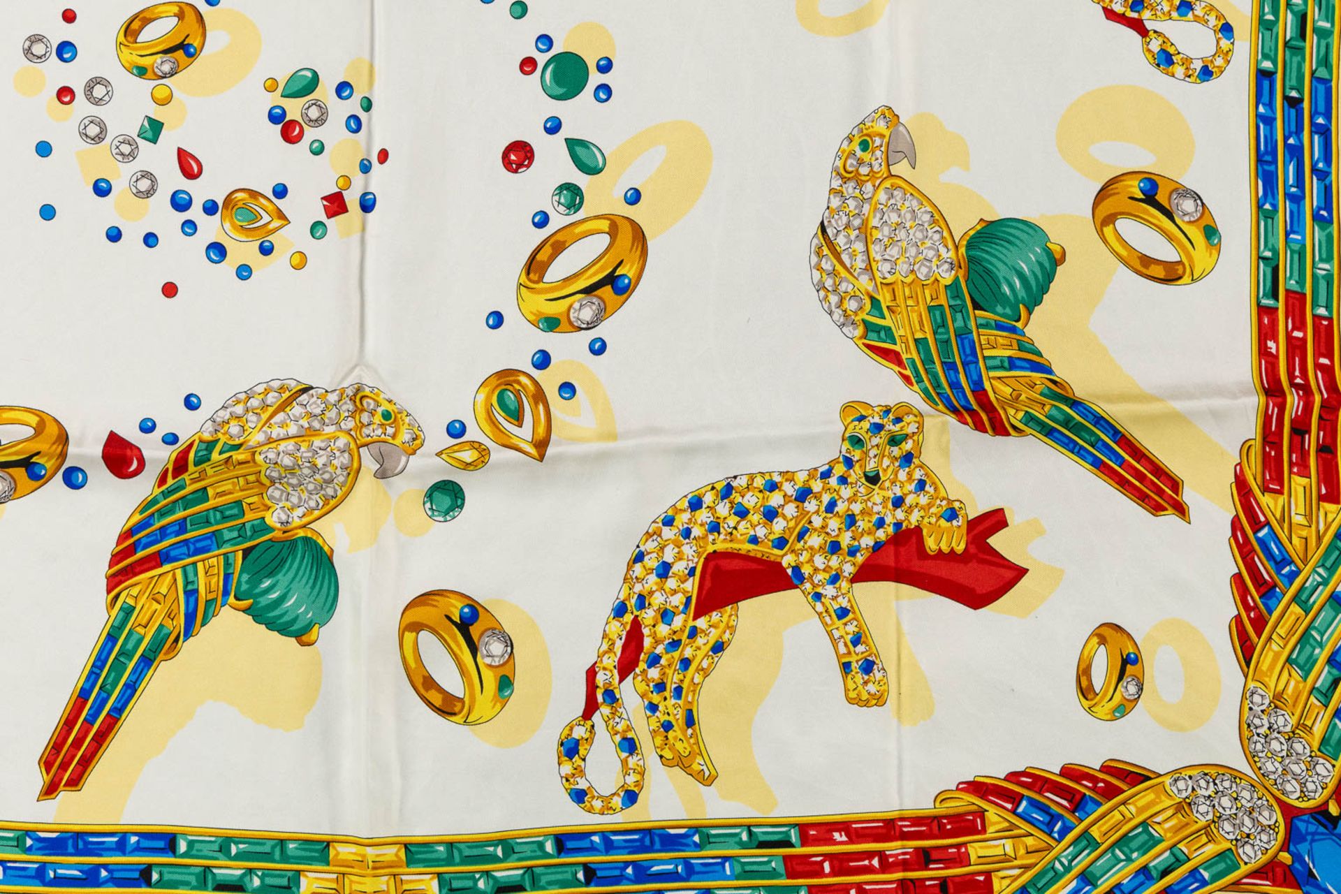 Cartier, Leonard, Carl Lagerfeld &amp; Picasso, Four silk scarfs/sjawls. (W:112 x H:112 cm) - Image 7 of 14