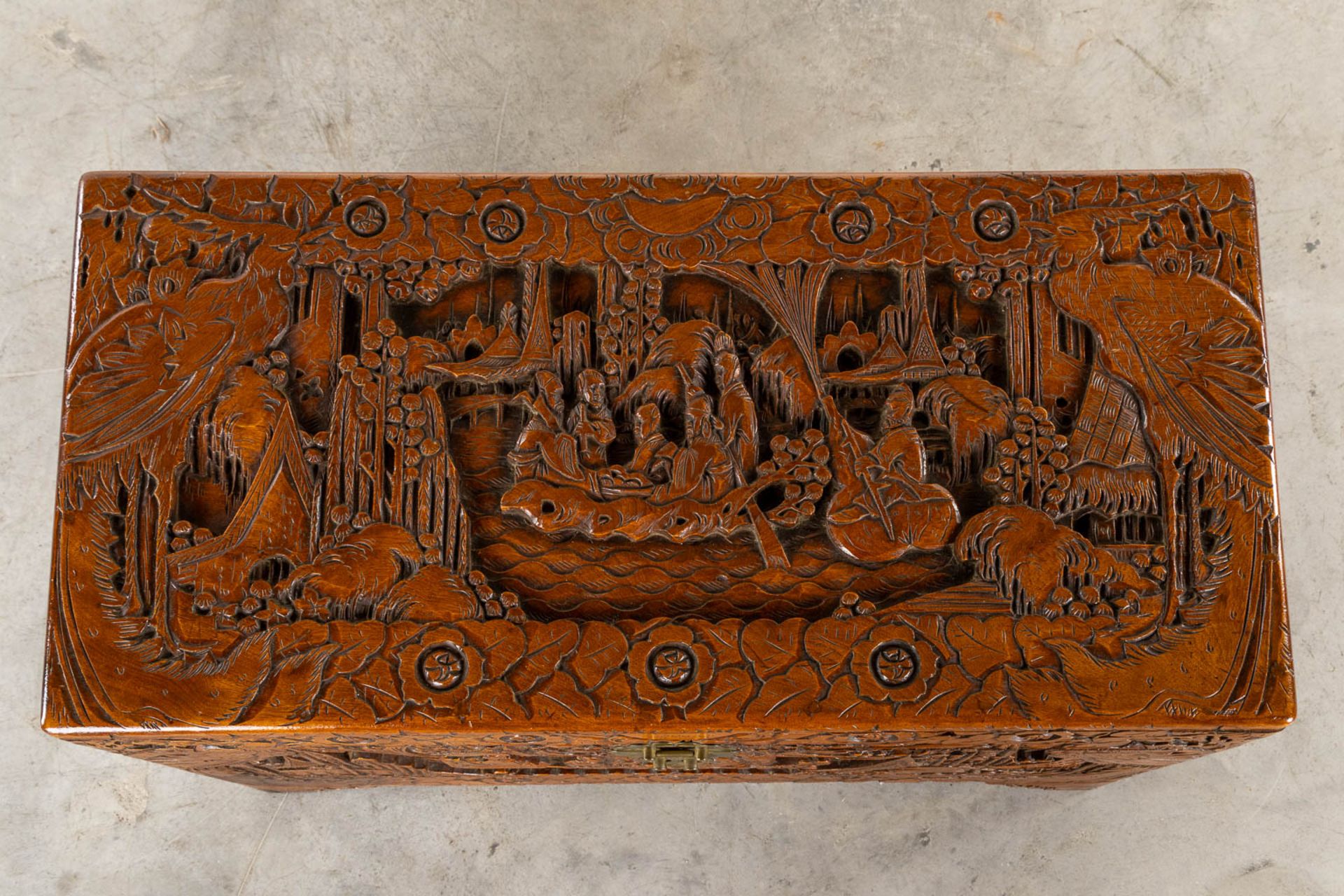 Two Oriental chests, tropical hardwood. Probably Myanmar. (L:50 x W:102 x H:60 cm) - Image 17 of 21