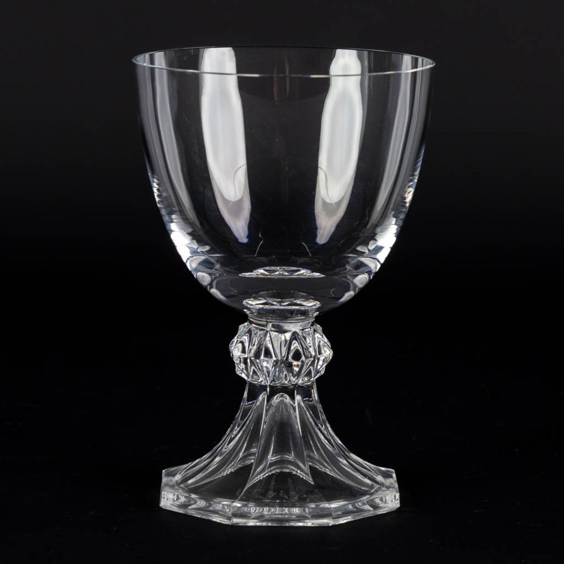Val Saint Lambert, Model Yale, 43 crystal glasses. (H:14 cm) - Bild 7 aus 8