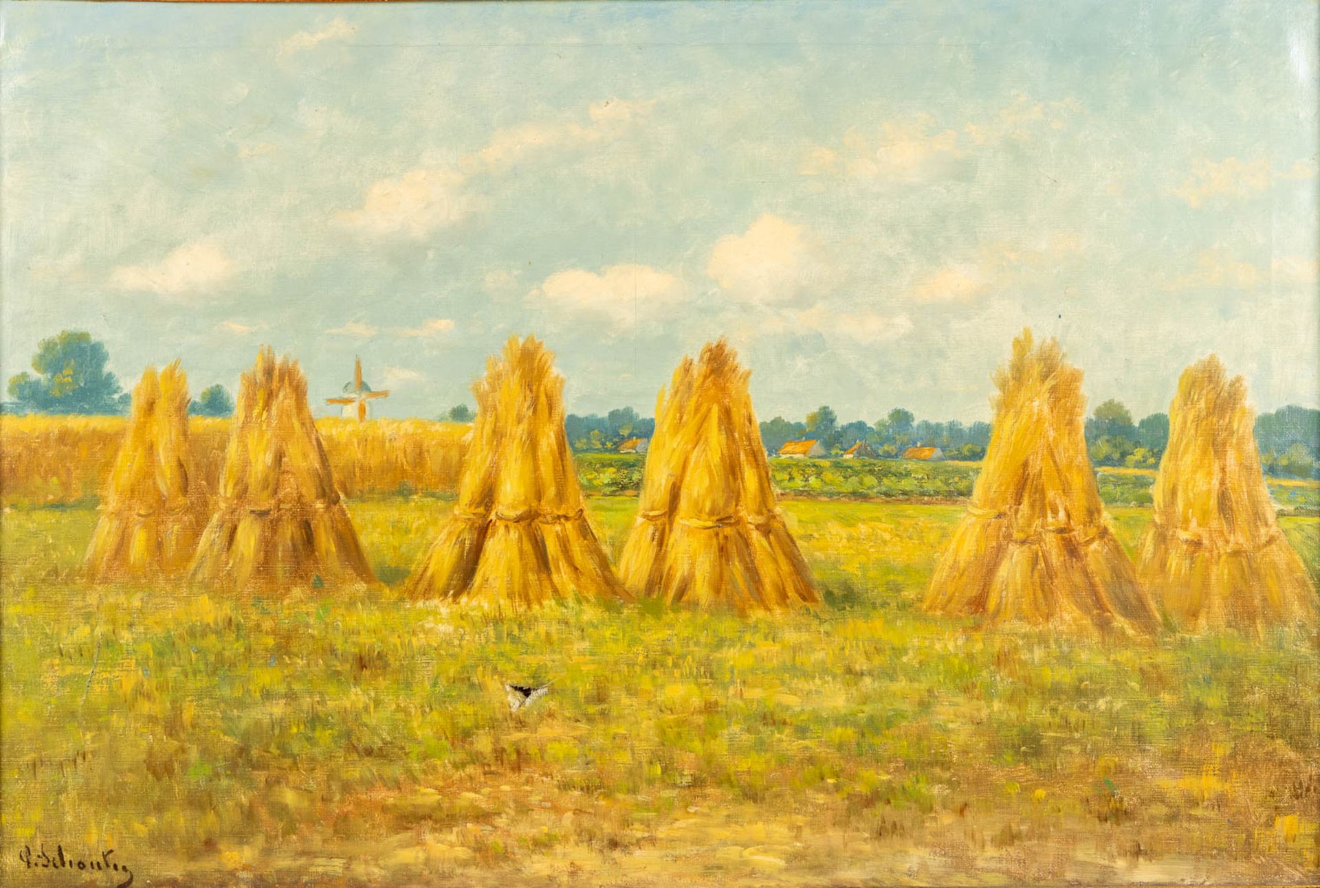 Paul SCHOUTEN (1860-1922) 'Haystacks and a Forest View' two paintings, oil on canvas. (W:100 x H:70 - Image 4 of 16