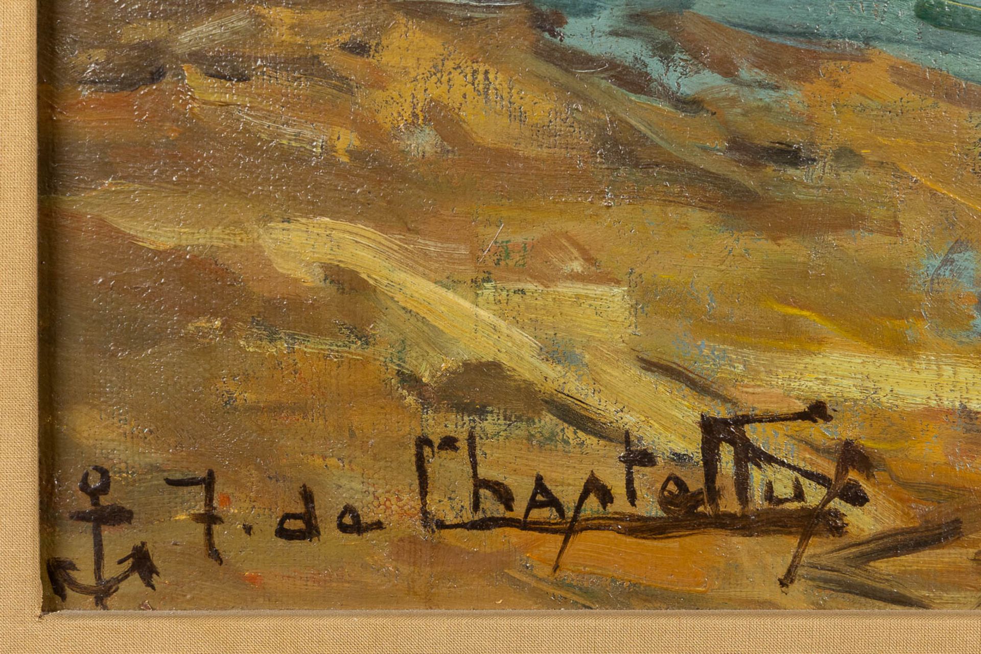 Jacques DE CHASTELLUS (1894-1957) &quot;Audierne Bretagne&quot; oil on canvas. (W:70 x H:62 cm) - Image 6 of 7