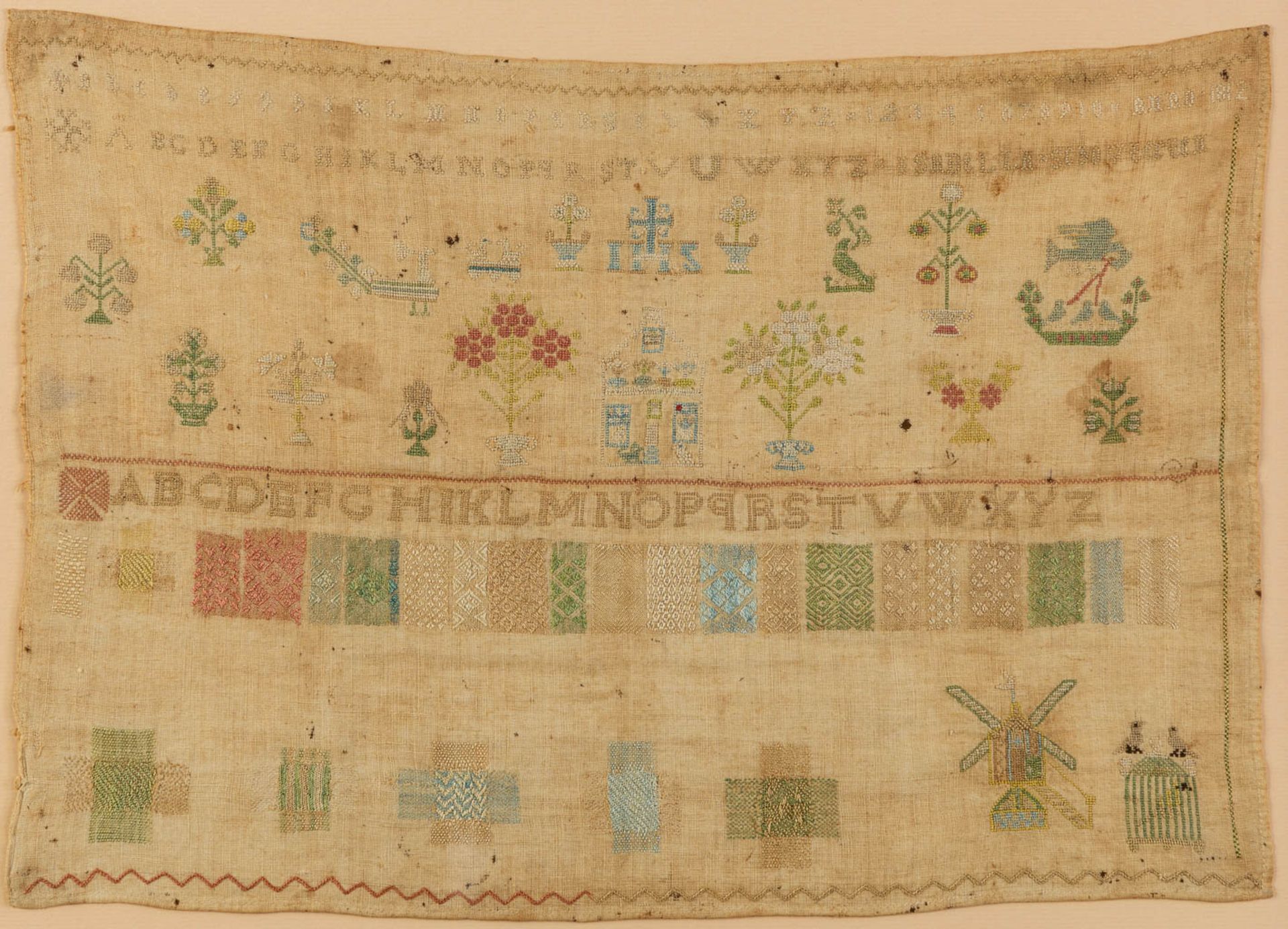 An antique needlepoint, dated 1812. (W:45 x H:32 cm) - Image 3 of 6