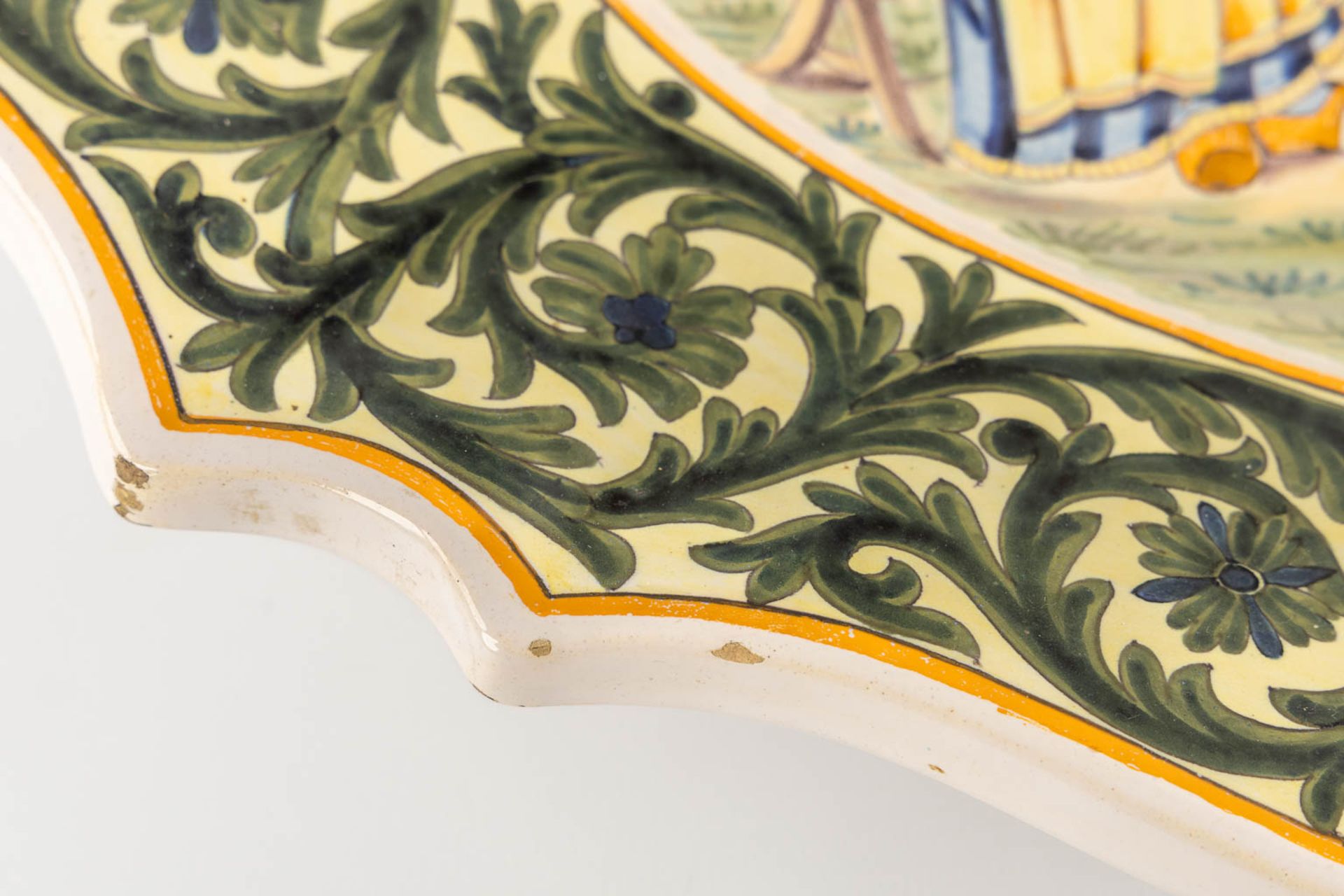 Henriot Quimper, a large faience serving platter with hand-painted decor. (L:48 x W:65 cm) - Image 12 of 14