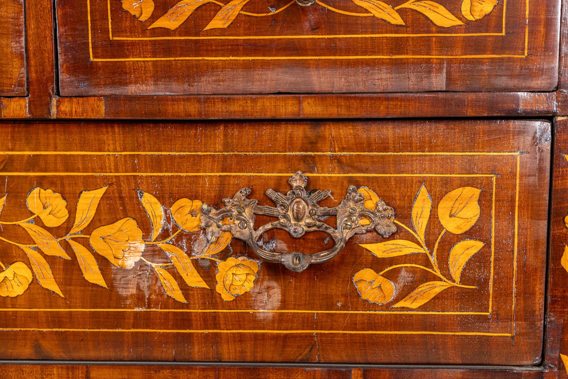 A fine marquetry inlay secretaire cabinet, The Netherlands, 18th C. (L:51 x W:112 x H:108 cm) - Image 14 of 20