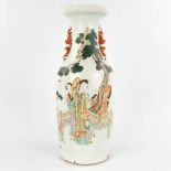A Chinese vase, decorated with ladies in the garden. 19th C. (H:60,5 x D:23 cm)