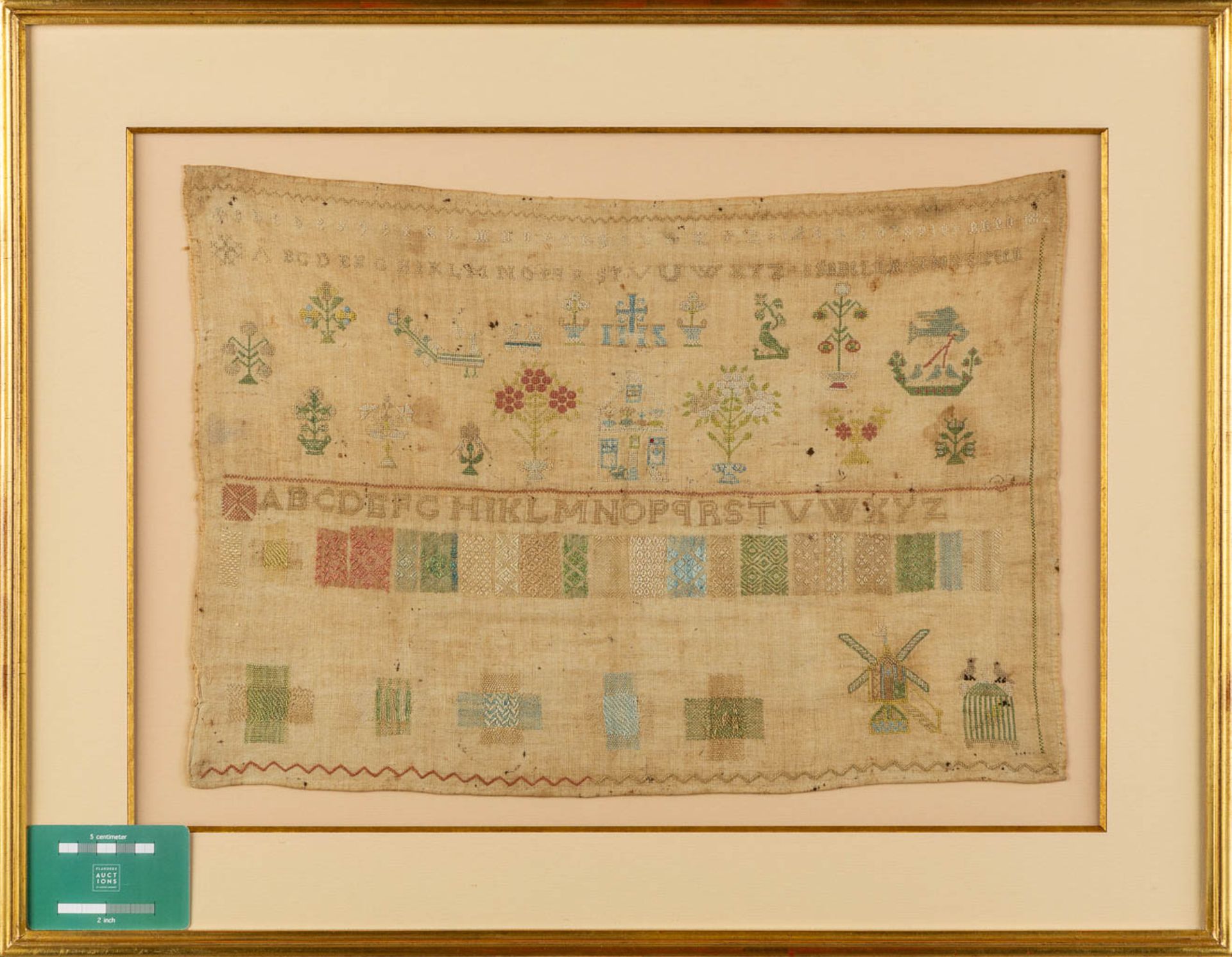 An antique needlepoint, dated 1812. (W:45 x H:32 cm) - Image 2 of 6