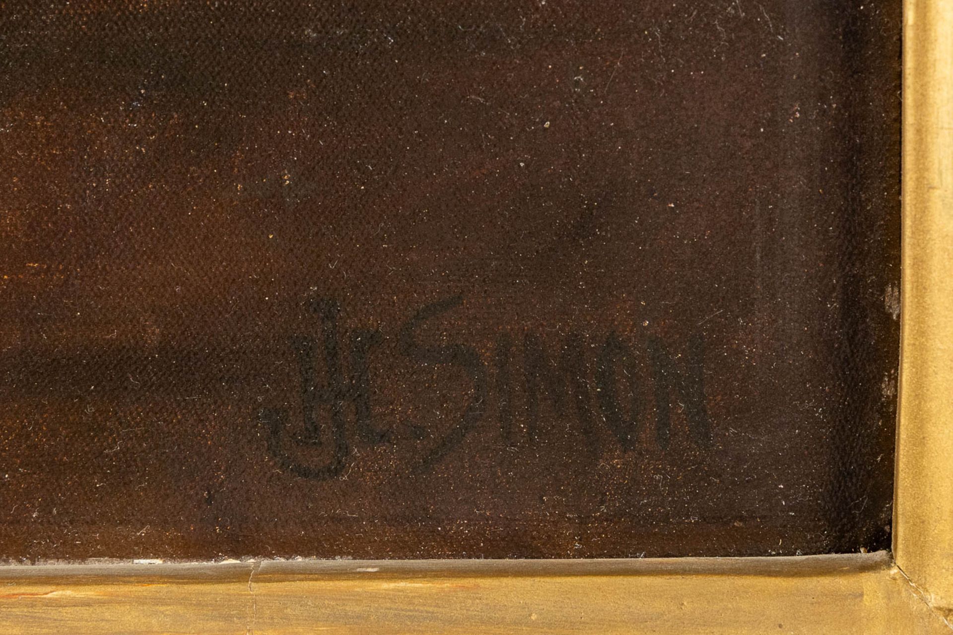 HJ SIMON (XIX) 'Nature Morte' oil on canvas. (W:52,5 x H:88 cm) - Image 7 of 8