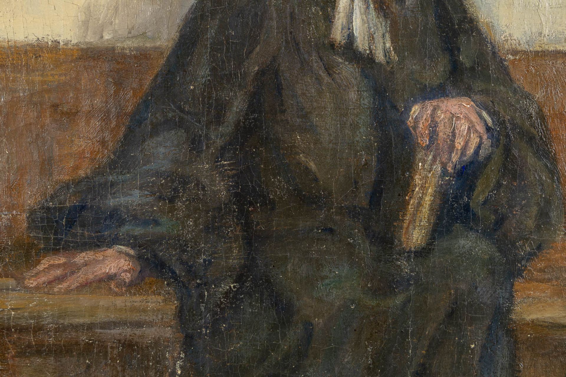 Emile THYSEBAERT (1873-1963) 'The Judge' oil on canvas. (W:58 x H:54 cm) - Image 8 of 11