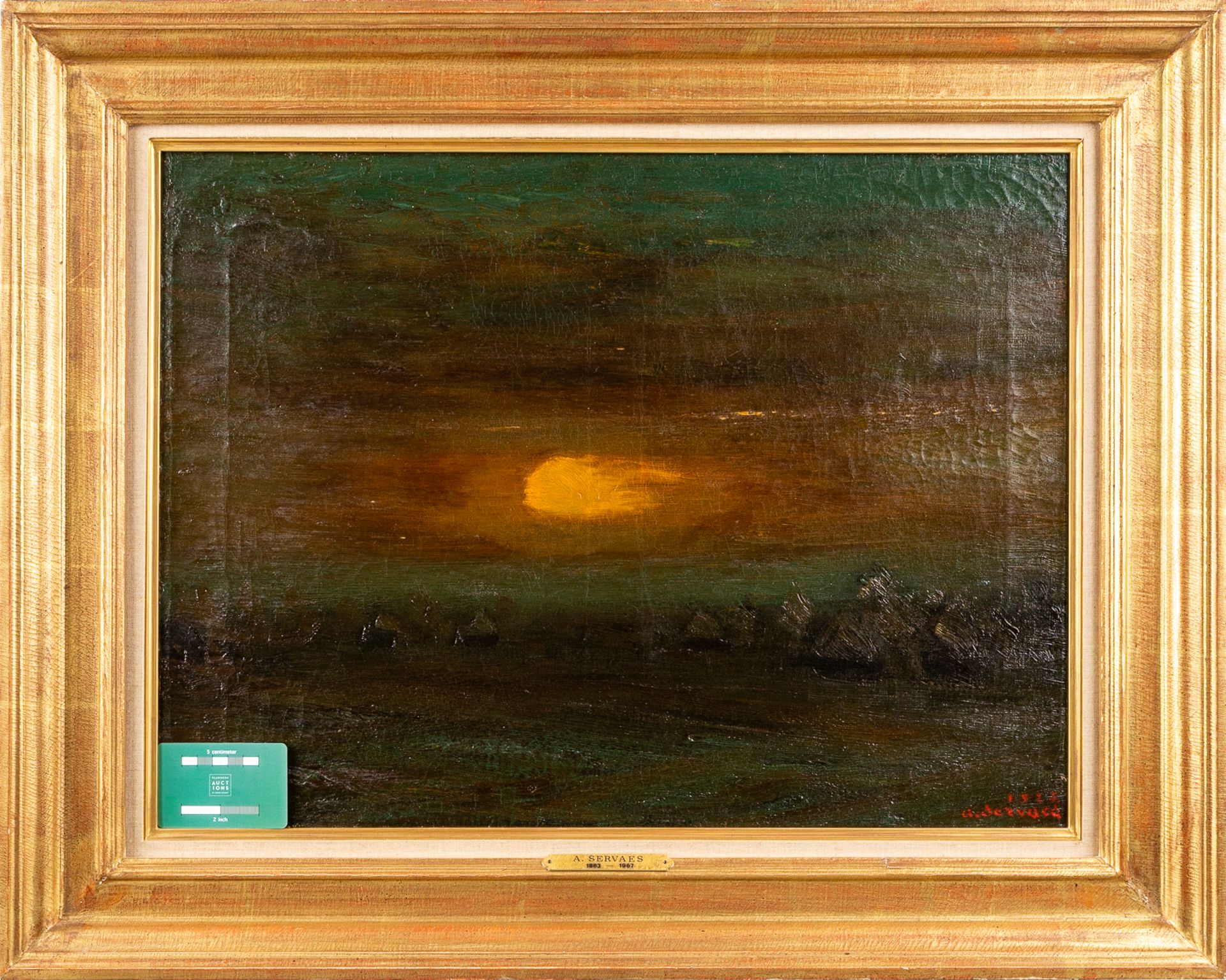 Albert SERVAES (1883-1966) 'Sunset' oil on canvas. 1925. (W:60 x H:45 cm) - Image 2 of 8