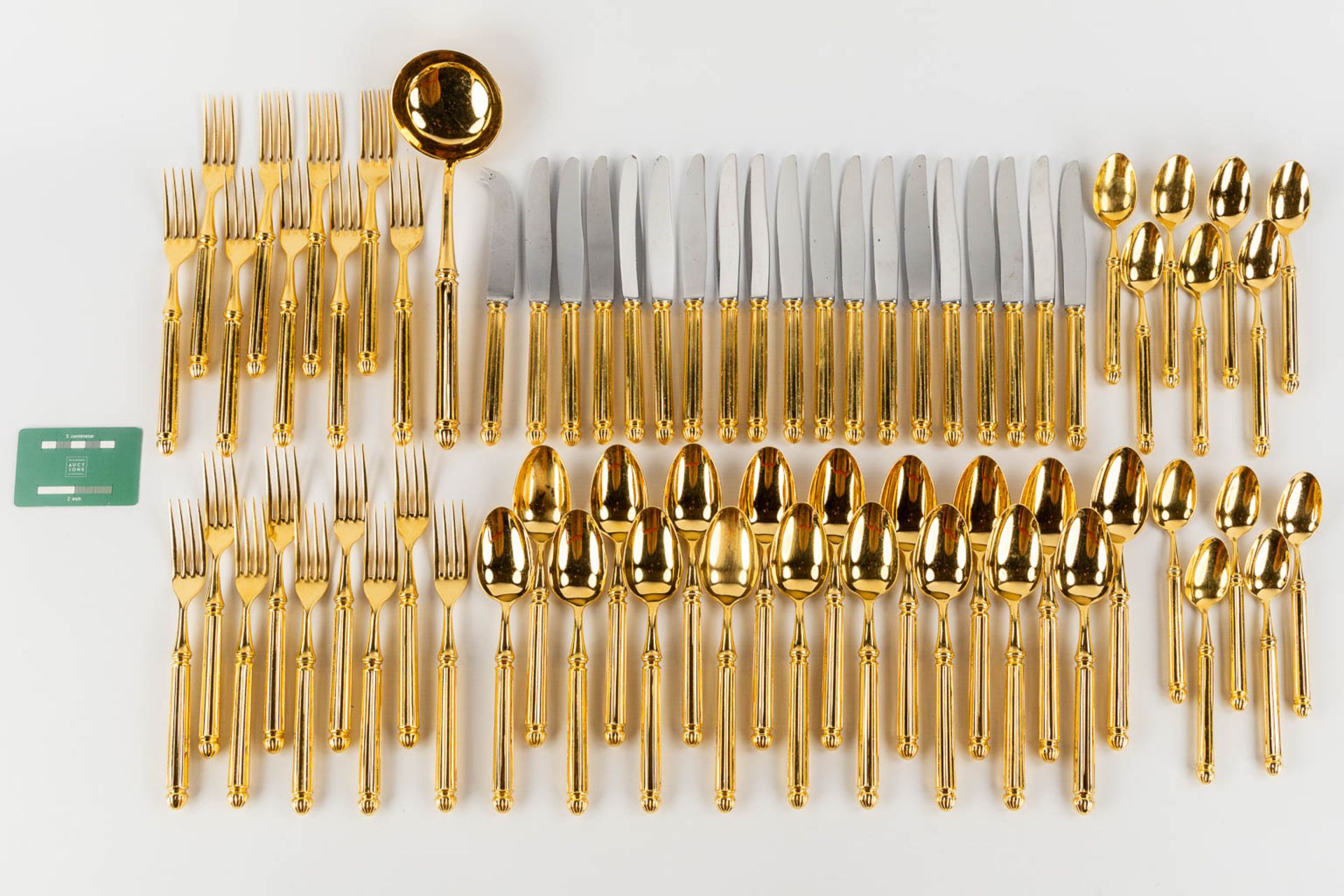 A large gold-plated cutlery, 68-pieces. (L:27 cm) - Image 2 of 8