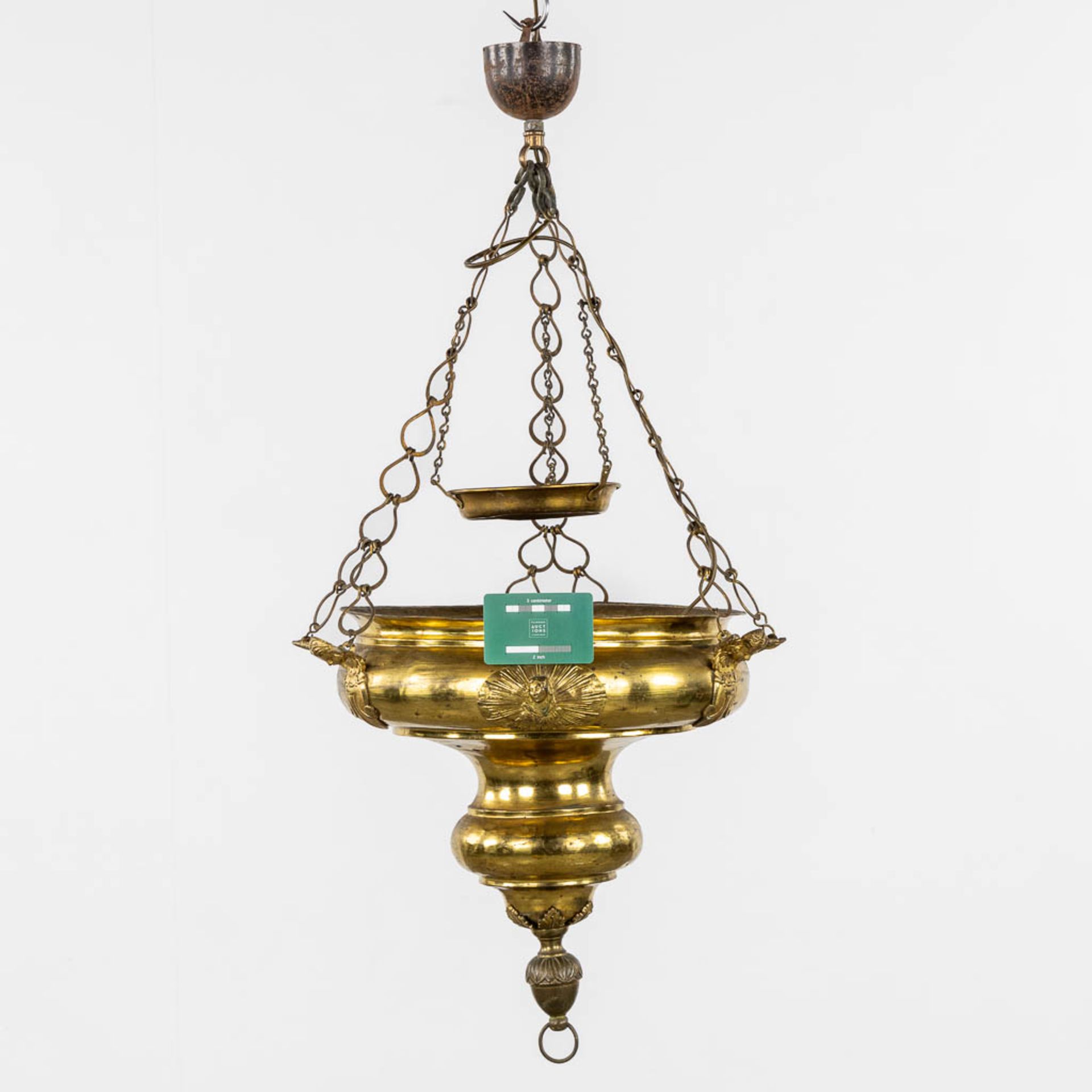 A decorative 'Eternal Light' was rebuilt for electricity: copper, 19th C. (H:78 x D:37 cm) - Image 2 of 10