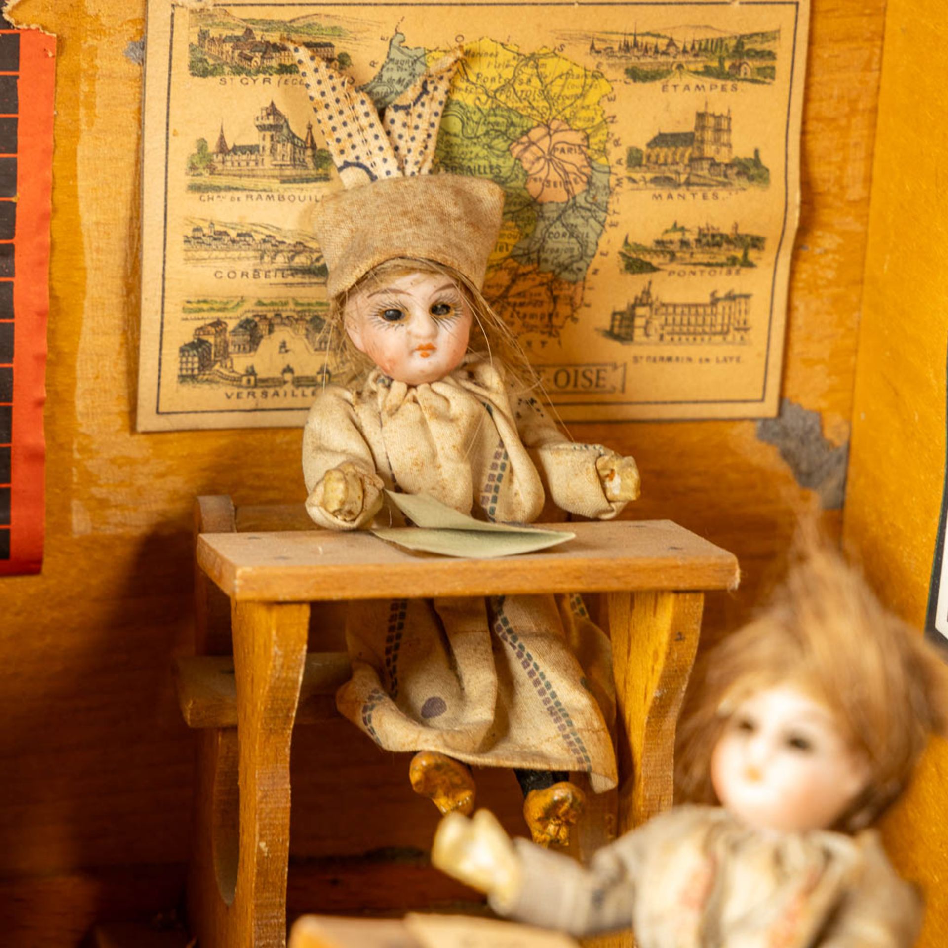 An antique lectern with a miniature diorama of a school, Probably Germany, First half of the 20th C. - Image 10 of 14