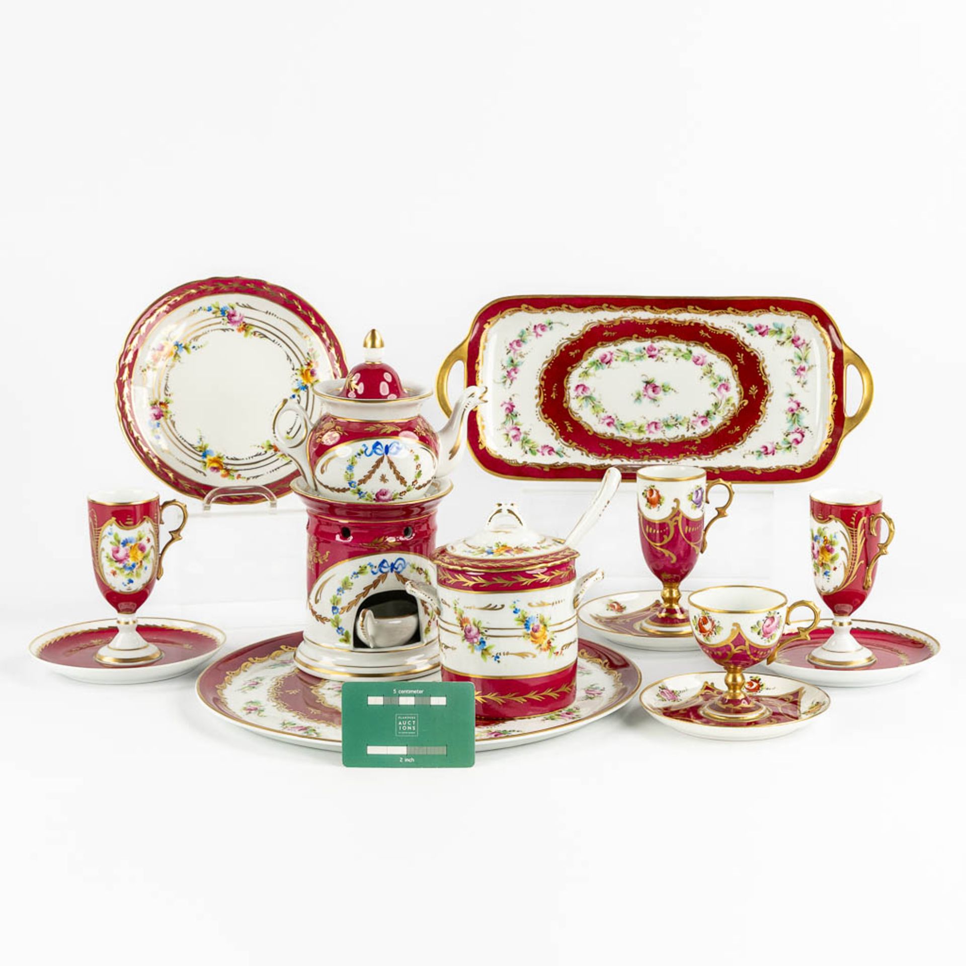 Giraud Limoges, a coffee service and serving ware, polychrome porcelain. 20th C. (H: 24 cm) - Bild 2 aus 16