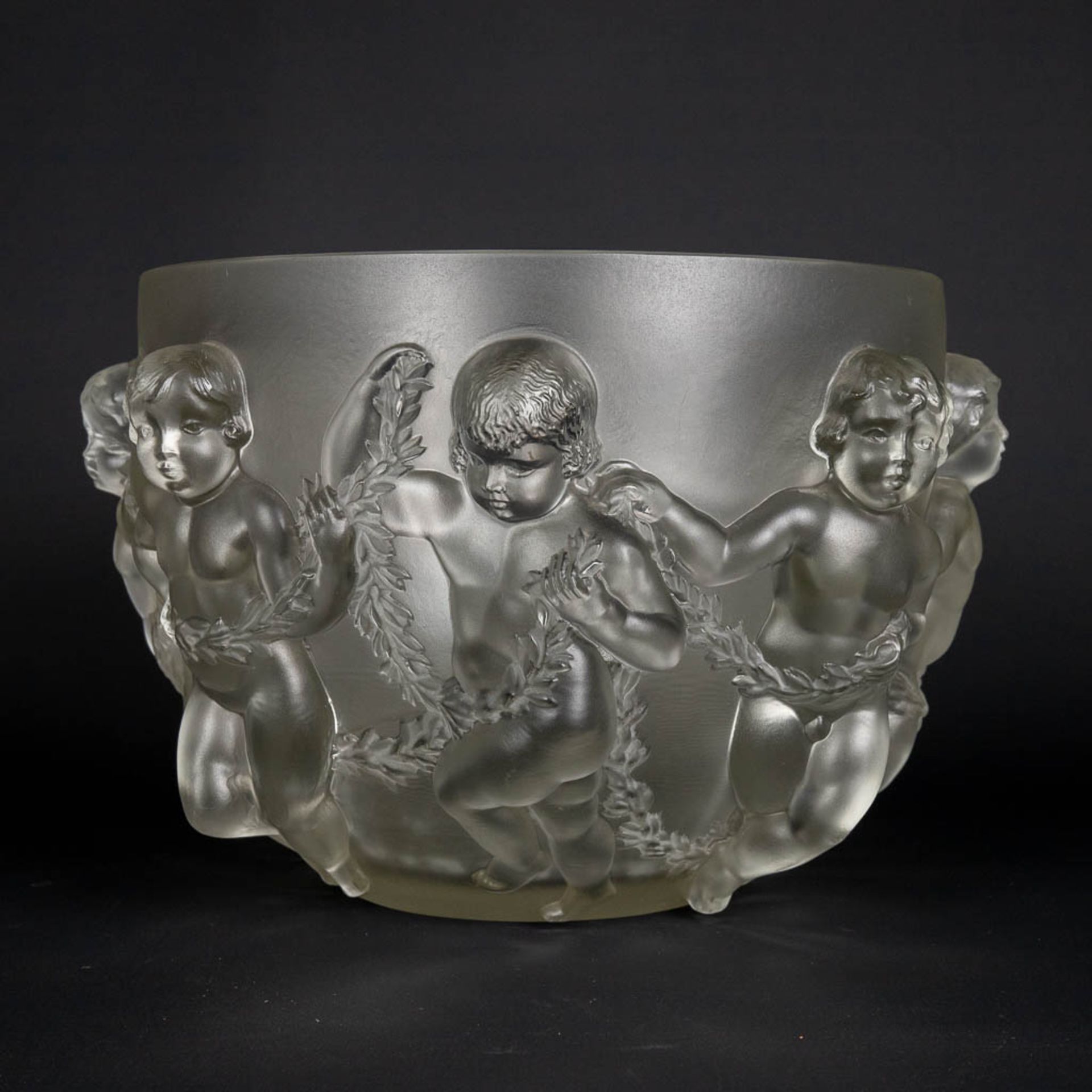 Lalique France 'Luxembourg' a large crystal bowl. (H:20 x D:32 cm) - Bild 9 aus 15