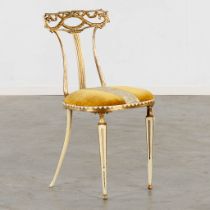 Palladio, Italy, a chair in neoclassical style. Gilt and patinated bronze. (L:44 x W:46 x H:86 cm)
