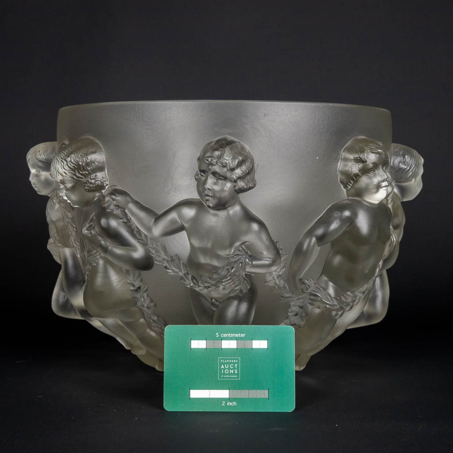 Lalique France 'Luxembourg' a large crystal bowl. (H:20 x D:32 cm) - Bild 2 aus 15