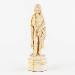An antique figurine 'Eve in the garden of Eden', sculptured ivory. Dieppe, France, 19th C. (L:5 x W: