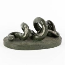 Lucien GHOMRI (1949)(attr.) 'Snake' sculptured marble. (L:19 x W:27 x H:13 cm)