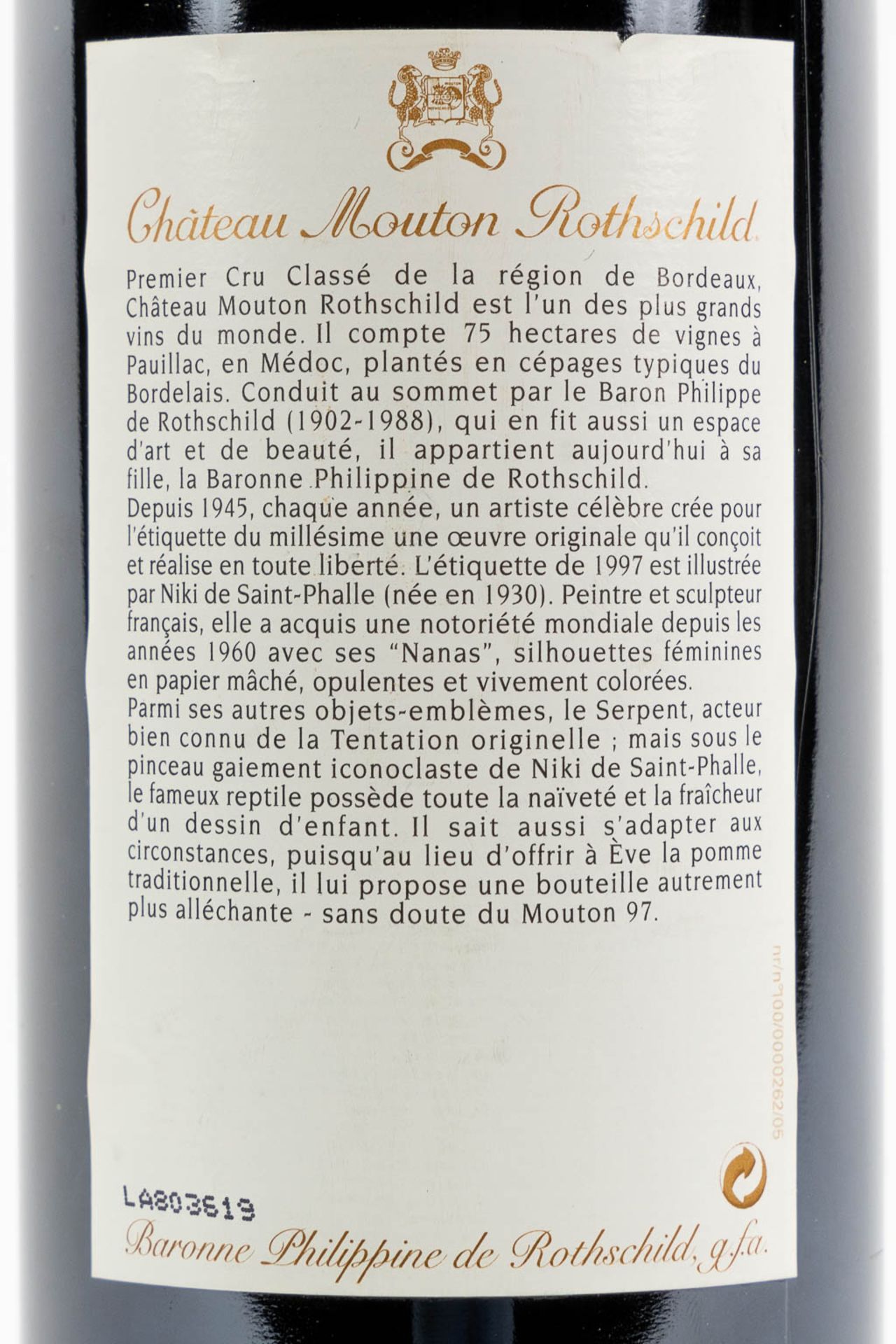 1997 Château Mouton Rothschild, Niki de Saint Phalle - Image 3 of 3