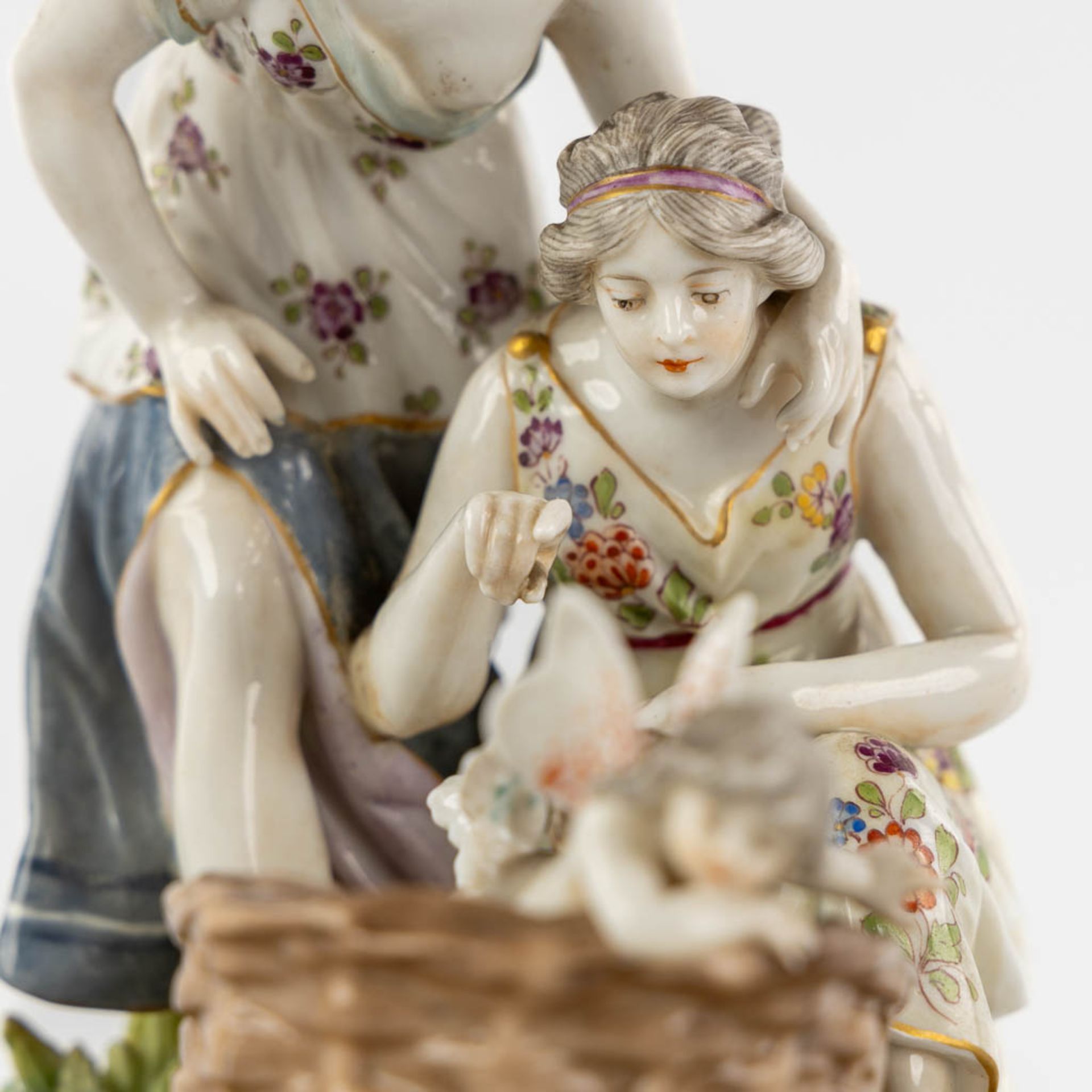 Ludwigsburg, and Unterweissbach, two polychrome porcelain groups. Saxony, Germany. 19th/20th C. (H:1 - Image 10 of 23