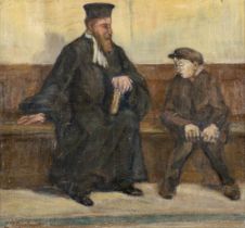 Emile THYSEBAERT (1873-1963) 'The Judge' oil on canvas. (W:58 x H:54 cm)