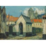 Fernand WILLAME (1870-1953) 'Beguinage De Courtrai' oil on canvas. (W:40 x H:30 cm)