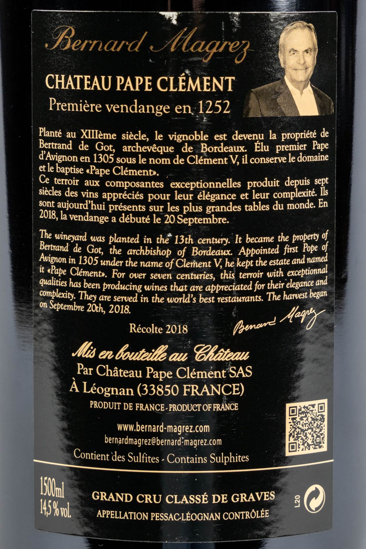 2018 Château Pape Clément Pessac-Léognan, Grand Cru Classé de Graves (magnum) - Image 3 of 3