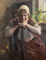 Aloïs BOUDRY (1851-1938) 'Portrait of a lady' oil on canvas. (W:70 x H:90 cm)