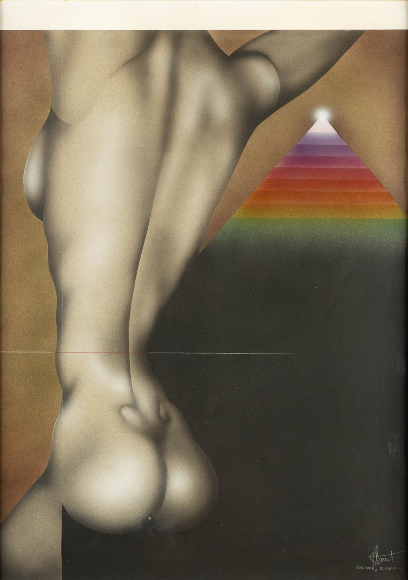 Herman BAERT (1942) 'Scherpen en Ronden' mixed media on paper. (W:49 x H:65 cm)