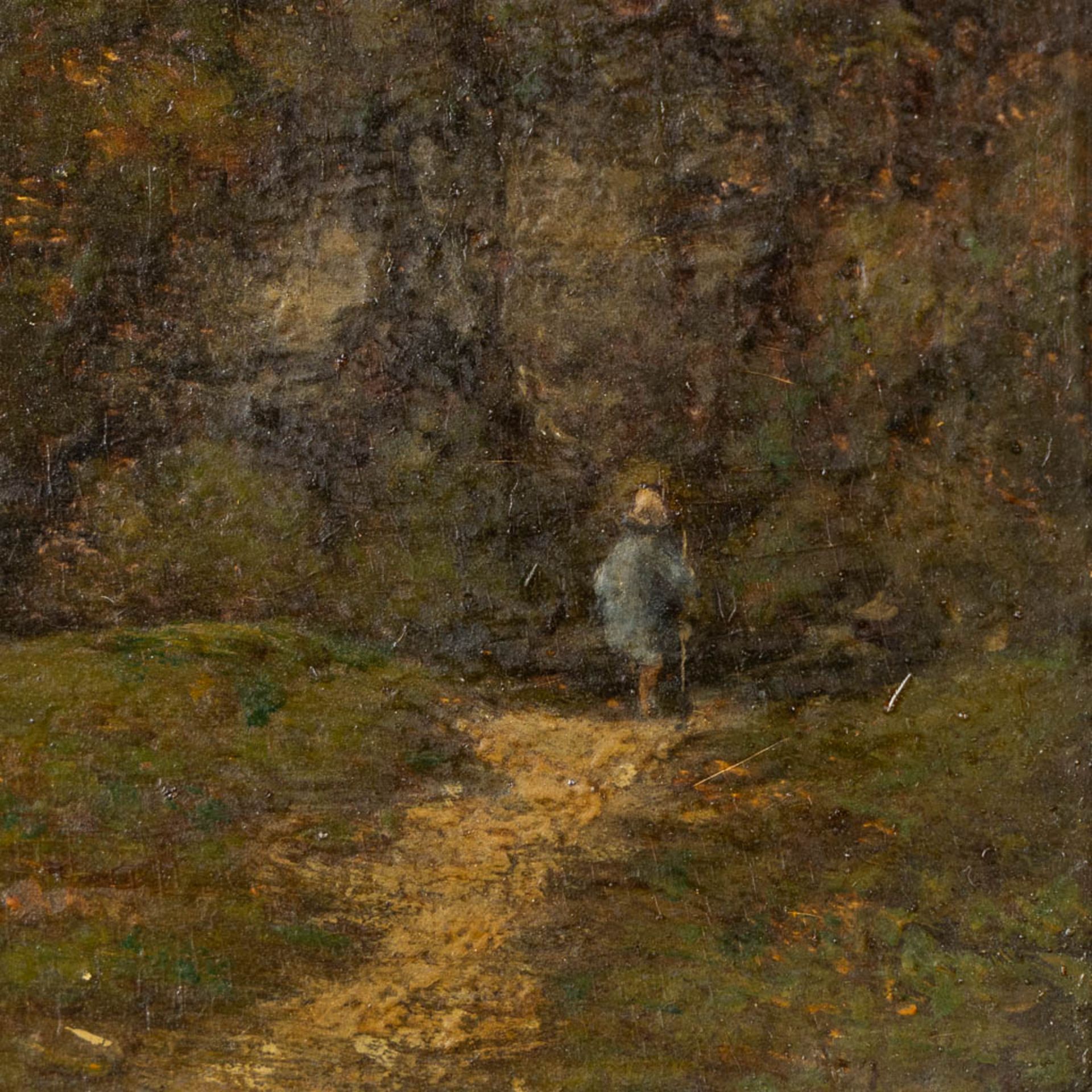 Jean Alexis ACHARD (1807-1884) 'Forest road' oil on panel. (W:13 x H:17 cm) - Image 4 of 7
