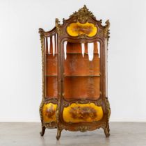 An exceptional Louis XV style, 'Vernis Martin' display cabinet, sculptured wood. Circa 1900. (L:53 x