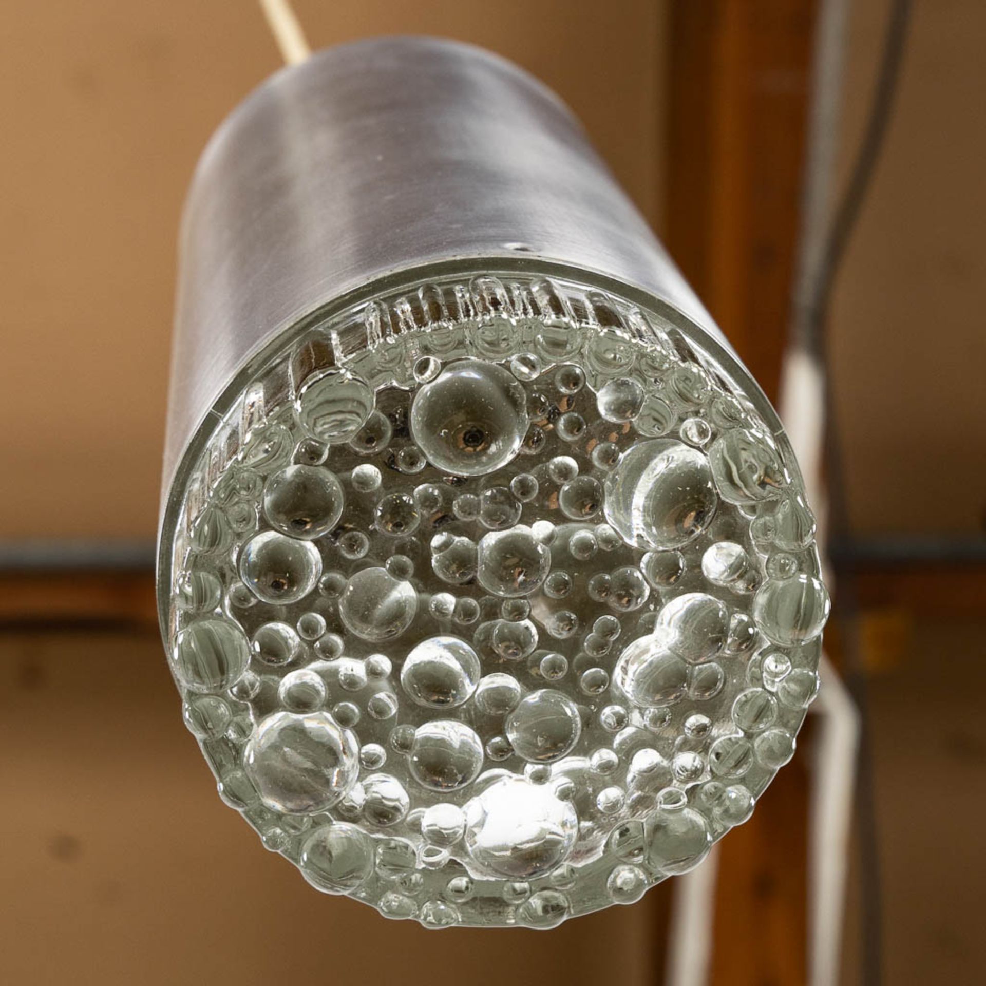 Staff Leuchten, a mid-century ceiling lamp. Chromed metal and glass. (W:68 x H:108 cm) - Image 9 of 10