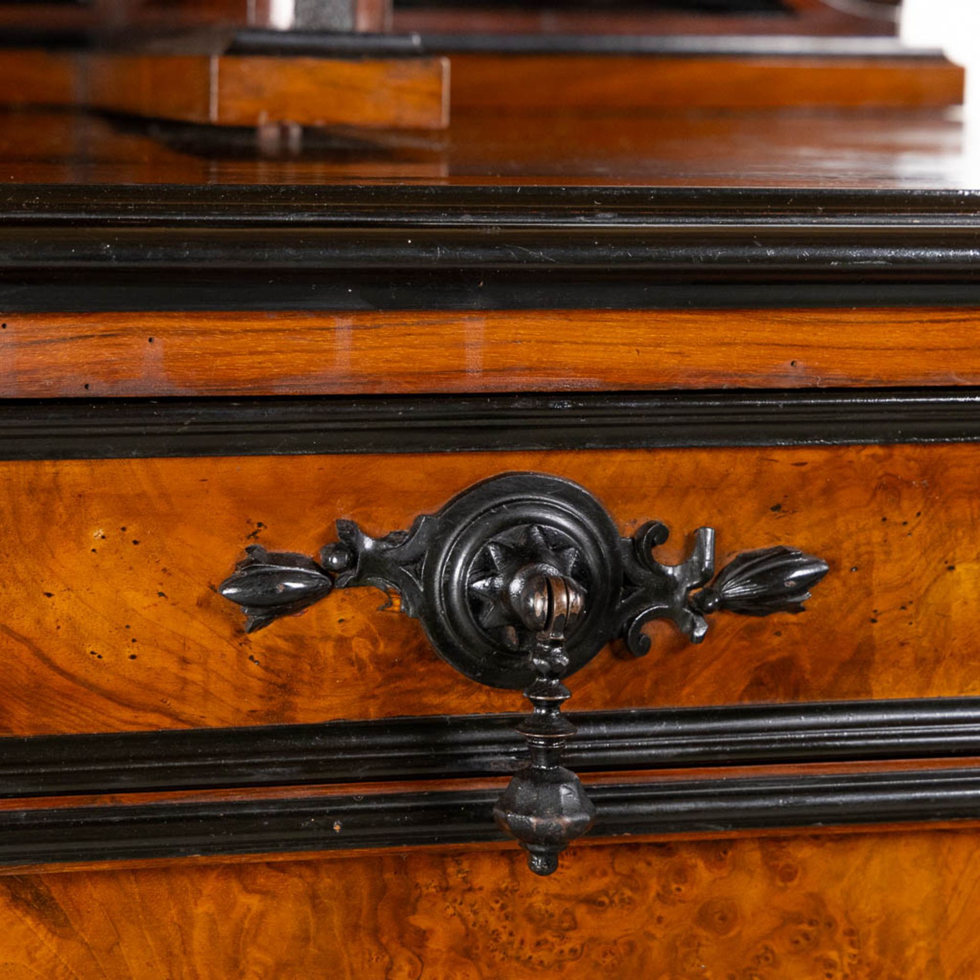 An impressive 'Saint Hubert' hunting cabinet with fine wood sculptures, dated 1871. (L:63 x W:143 x - Image 10 of 15